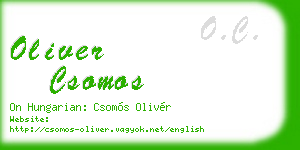 oliver csomos business card